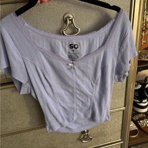 SO Lavender Top with Lace Detail